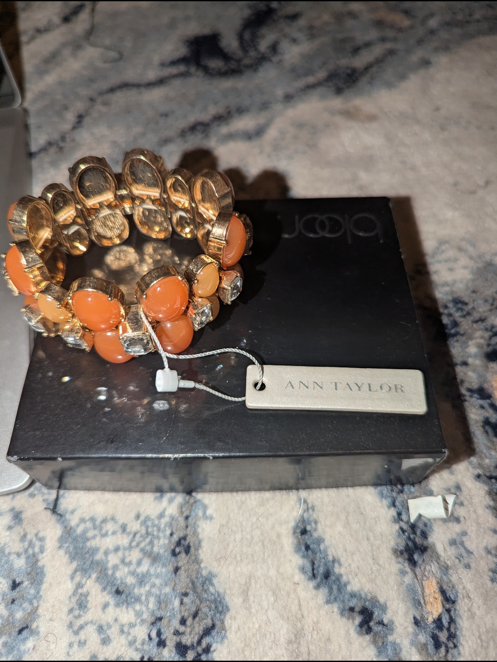 Ann Taylor Gold Bracelet with Orange Stones